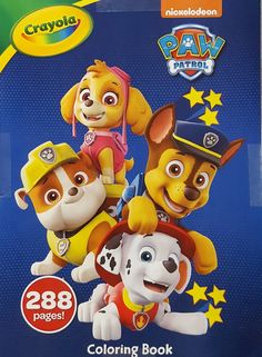 the paw patrol coloring book is on display