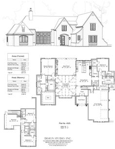 the floor plan for this house is shown in black and white, with three separate rooms