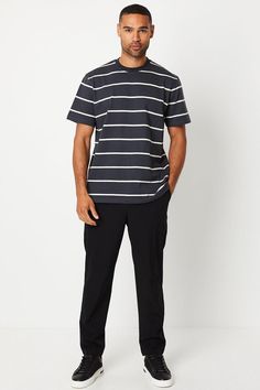 Oversized fit for a relaxed, comfortable silhouette
Classic crew neck design for timeless appeal
Short sleeves perfect for warmer weather
Bold horizontal stripes create a striking visual impact
Versatile piece suitable for various casual occasions
This Simple Stripe Oversized T-shirt from Burton is a must-have addition to any casual wardrobe. The relaxed fit and classic striped pattern make it an ideal choice for the modern gent who values both style and comfort. Perfect for a day at the pub with mates or a casual family gathering, this t-shirt can be easily paired with your favourite jeans or chinos for an effortlessly cool look. The oversized silhouette allows for easy layering, making it a versatile piece for year-round wear. Whether you're heading to a sports match or enjoying a week The Pub, Suits For Sale, Big And Tall Outfits, Cold Weather Outfits, Simple Shirts, Tshirt Skirt, Horizontal Stripes, Oversized T Shirt, Tie Shoes