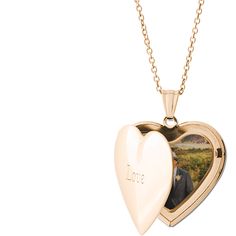 Made of stainless steel, with your choice of silver, gold or rose gold finish. Oval Locket measures 1.2 x 0.9, photo insert measures 0.9 x 0.6. Heart Locket measures 1.07 x 1.09, photo insert measures 0.8 x.85. Engraving available on front side only. Photos already sized and inserted inside. Comes with 18 coordinating chain and gift box. Imported. Personalized in USA Rose Gold Keepsake Jewelry For Valentine's Day, Rose Gold Jewelry For Valentine's Day Keepsake, Valentine's Day Rose Gold Keepsake Jewelry, Heart-shaped Rose Gold Locket Jewelry, Rose Gold Heart Locket Jewelry, Rose Gold Heart-shaped Locket Jewelry, Heart-shaped Metal Jewelry For Memorial, Heart Shaped Metal Jewelry For Memorial, Rose Gold Heart-shaped Keepsake Jewelry