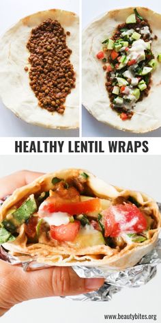 healthy lentil wraps are an easy lunch idea