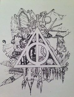 the deathly symbol is surrounded by other things