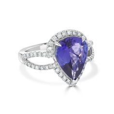 13x9.5 Violetish Blue AAAA Tanzanite Ring Pear shape 3.92 ct with 0.49 cttw Diamond in 14K White Gold Product Information SKU TT913275/1 Metal Type 14K Metal Color White Gold Ring Style - Primary Stone Gemstone Name Tanzanite Gemstone Species Zoisite No. of Gemstones 1 Gemstone Grade AAAA Gemstone Shape Pear Gemstone Weight 3.92 Gemstone Size 13x9.5 Origin Tanzania Secondary Stone Gemstone Name Diamond Gemstone Species Diamond No. of Gemstones 47 Gemstone Grade - Gemstone Shape Round Gemstone We Formal Teardrop Ring Gia Certified, Pear-shaped Sapphire Ring With Center Stone, Formal Pear-shaped Sapphire Ring, Formal Tanzanite Pear-shaped Ring, Gia Certified Pear-shaped Ring For Formal Occasions, Gia Certified Pear Shaped Ring For Formal Occasions, Teardrop Sapphire Ring With Accent Stones For Formal Events, Pear-shaped Gia Certified Ring For Formal Occasions, Formal Teardrop Sapphire Ring With Accent Stones