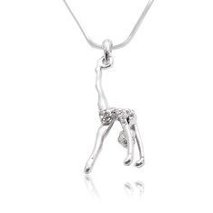 PRICES MAY VARY. 16" Chain and 1.5" Tall Charm High Gloss Silver plated Crystals Embedded Lead Compliant "Ready to Give" Gift Box Packed This gymnastic necklace is perfect gift for someone who loves gymnastic. This is well crafted and uniquely designed so it can be worn not only recital night but everyday too. Show your love of dance sport to everyone. Gymnastics Jewelry, Swarovski Dancing Swan Necklace, Back Flip, Ballet Necklace, Dancer Necklace Pendants, Horse Girl Necklace, Gymnastics, Shoes Jewelry, High Gloss