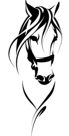 a horse's head in black and white