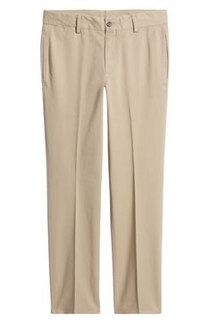 Crisp and smart, these flat-front cotton chinos sport creases down the legs and the versatility to work across your entire casual-formal wardrobe. 16" leg opening; 10 3/4" front rise 100% cotton Machine wash, tumble dry Imported Chino Cotton Twill Straight Leg Dress Pants For Work, Straight Leg Chino Cotton Twill Dress Pants For Work, Ankle-length Chino Cotton Twill Chinos For Work, Ankle-length Chinos For Workwear, Cotton Dress Pants With Tapered Leg For Work, Cotton Tapered Leg Dress Pants For Work, Elegant Chinos In Chino Cotton Twill For Business Casual, Elegant Chino Cotton Twill Chinos For Business Casual, Elegant Chinos For Business Casual