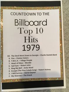 an advertisement for the billboard top 10 hits