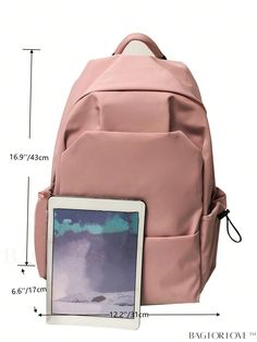 BagForLove - Stylish Preppy Medium Fashion Backpack in Solid Color Product Description Color Pink Composition 100% Nylon Style Fashionable Bag Size Medium Pattern Type Plain Material Polyamide Closure Type Zipper Type Classic Backpack Size Chart INCH CM Handle Height Strap Length Bag Height Bag Width Bag Length 3.1 inch 31.5 inch 16.9 inch 6.7 inch 12.2 inch Handle Height Strap Length Bag Height Bag Width Bag Length 8 cm 80 cm 43 cm 17 cm 31 cm Details Pictures Similar Products h2 { text-align: center; } /* æ¢è¡ */ li{ white-space: normal; word-break: break-all; word-wrap: break-word; } .red-box { width: 100%; display: flex; flex-direction: row; flex-wrap: wrap; justify-content: center; } .red-box > div { width: 190px; height: 250px; margin: 10px; } .red-box > div > a > img { width: 190p Trendy Nylon Backpack For Students, Trendy Nylon Backpack, Casual Large Capacity Pink Backpack, Casual Pink Backpack, Large Capacity Nylon Backpack In Pink, Large Capacity Pink Nylon Backpack, Pink Nylon Backpack With Pockets, Trendy Nylon Backpack With Pockets, Trendy Pink Nylon Backpack