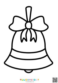 a bell with a bow on it