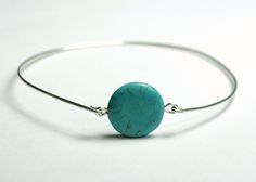 Turquoise bracelet Silver turquoise bracelet by AngelicSpark, $25.00 Round Birthstone Bracelets For Everyday, Simple Stackable Bracelets As Gift, Simple Bangle Jewelry As Gift, Simple Bangle Jewelry For Gifts, Mother Bracelet, Mom Jewelry Personalized, Grandma Bracelet, Turquoise Silver Bracelet, Birthstone Bracelet