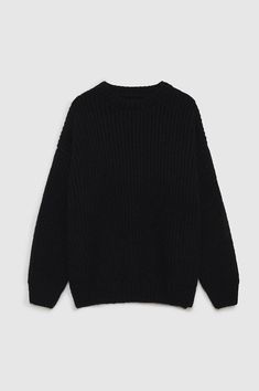 ANINE BING Sydney Crew Sweater - Black Perfect White Tee, Camel Sweaters, Knit Denim, Anine Bing, All Black Outfit, Fall Shopping, White Sweaters, Halloween Outfits, Black Sweaters