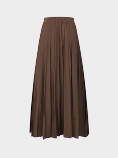 Upgrade your wardrobe with our Pleated Skirt 35"-Brown. Made with 35" of soft, pleated fabric, this skirt adds effortless style and sophistication to any outfit. Elegant Brown Full Skirt Bottoms, Elegant Brown Tiered Skirt Bottoms, Elegant Brown Maxi Skirt, Elegant Brown Flowy Maxi Skirt, Elegant Flowy Brown Maxi Skirt, Elegant Brown Pleated Bottoms, Spring Brown Flowy Pleated Skirt, Brown Flowy Pleated Skirt For Spring, Fall Pleated Flowy Maxi Skirt