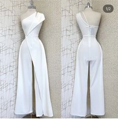 White Reception Outfit For Bride, Graduation Ceremony Outfit, Prom Jumpsuit, Classy Fashion Chic, Baby Dress Embroidery, Wedding Outfits For Women, Fiesta Outfit