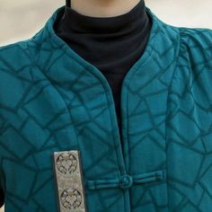 One Size: length 112cm, bust 106cm, shoulder 40cm, sleeve 58cm, cuff 28cm. Notes:Error within 3cm due to manual measurement (Unit: cm, 1 inch = 2.54 cm, 1 cm = 0.39 inch) Green Stand Collar Top With Buttons, Fall Patchwork Stand Collar Top, Fall Patchwork Top With Stand Collar, Green Stand Collar Top For Fall, Green Stand Collar Tops For Fall, Green Patchwork Tops For Workwear, Green Patchwork Tops For Work, Green Buttoned Top For Winter, Green Winter Top With Buttons