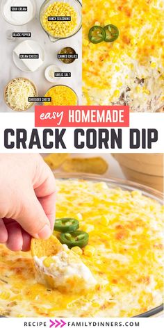 Creamy and flavorful dip chock full of cheesy corn, that tastes amazing with tortilla chips. Creamy Cheesy Hot Corn Dip, Buffalo Corn Dip, Tik Tok Corn Dip, Corn Dip Recipe Baked, Dips With Corn Chips, Cheese Dip For Tortilla Chips, Hot Dip For Tortilla Chips, Tortilla Chips And Dip Recipes, Corn Appetizers For Party