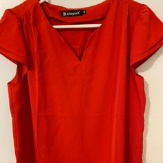 Medium Allegra K Red Short Sleeve Blouse Nwot, Make An Offer! Red V-neck Blouse For Work, Red Short Sleeve Blouse For Work, Red Short Sleeve Blouse, Red Shorts, Short Sleeve Blouse, Sleeve Blouse, Top Blouse, Blouses, Womens Tops