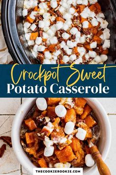 crockpot sweet potato casserole with marshmallows in it