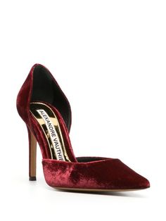 Alexandre Vauthier ALEX 105mm Leather Stiletto Pumps - Farfetch Alexander Vauthier, Red Velvet Heels, Velvet Heels, Alexandre Vauthier, Stiletto Pumps, Designer Heels, Red Shoes, High Jewelry, Looks Vintage