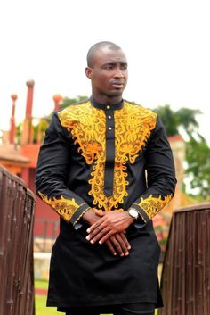 African Men Black and Gold Embroidered clothing | Etsy Black Traditional Wear With Long Sleeves And Patterns, Gold Traditional Wear With Long Sleeves, Gold Long Sleeve Traditional Wear For Ceremonies, Black Long Sleeve Sets With Gold Embroidery, Wedding Sets With Embroidered Cuffs Long Sleeve, Black Long Sleeve Sets With Traditional Patterns, Elegant Long Sleeve Sets With Embroidered Cuffs, Royal Long Sleeve Sets For Eid, Royal Long Sleeve Ceremonial Traditional Wear