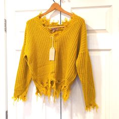 Mustard Color Size S Casual Yellow V-neck Sweater, Yellow Cotton V-neck Sweater, Trendy Yellow V-neck Sweater, Wine Sweater, Open Stitch Sweater, Oversized Pullover Sweaters, Sweater Skirt Set, Tree Sweater, Plaid Sweater