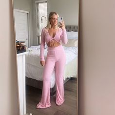 Pink Pants From Revolve. Cute As A Set Or By Themselves. I Would Keep Them But Just Way Too Long On Me. (I’m 5 ‘2 For Reference) Never Worn Tags Still Attached Fitted Jumpsuits And Rompers For Pajama Party, Pink Loungewear Matching Set Bottoms, Pink Matching Set Bottoms For Loungewear, Pink Matching Set Loungewear Bottoms, Fitted Pink Wide Leg Jumpsuit, Pink Wide Leg Sets For Night Out, Fitted Matching Set Bottoms For Loungewear, Pink Jumpsuit, Pink Pants