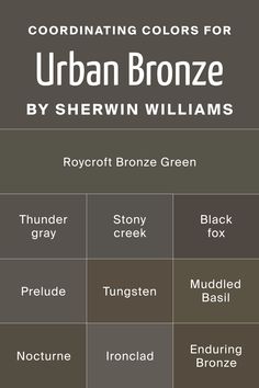 the color scheme for urban bronze by sherrin williams