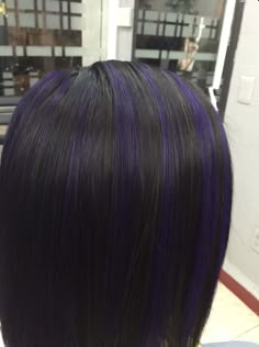 Peekaboo Raccoon Tail Hair, Black Hair With Streaks, Brown And Purple Hair Balayage, Purple Skunk Hair, Purple Hair Streaks, Hidden Hair Color, Purple Hair Highlights, Skunk Hair