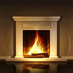 Fireplace Clipart in Photorealistic Style: 4K Vector & Stencils Fireplace Clipart, Digital Banners, Decal Design, Mural Art, Custom Stickers, Digital Design, Transparent Background, Fireplace, Print Design