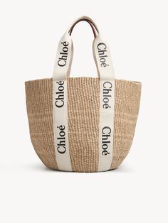 Large Woody Basket | White Timeless Essential | Chloé US Chloe Logo, Large Basket, Basket Tote, Paper Basket, Round Leather, Basket Bag, Chloe Bag, Leather Patches, White Bag