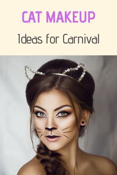 How To Draw Cat Nose Makeup, Kitty Cat Face Makeup, Cat Face Costume Make Up, Makeup For Cat Costume, How To Do Cat Makeup For Halloween, Cat Costume Face Makeup, Cat Eyes Halloween Makeup, Face Make Up Halloween Ideas, Cat Face Costume