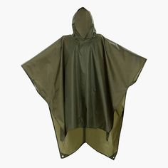 This 3-in-1 Rain Poncho is the perfect accessory for your backpack when space is at a premium. It excels as a rain coat because, well it's made from waterproof ripstop, but also because it features strategically placed Velcro to make sleeves and snaps around the hoodie as well as at your side. So rather than just drapi Nylon Raincoat For Travel During Rainy Season, Windproof Hooded Raincoat For Travel, Hooded Windproof Raincoat For Travel, Hooded Windbreaker With Adjustable Hood For Travel, Travel Windbreaker With Adjustable Hood, Hooded Nylon Raincoat For Outdoor Activities, Windproof Nylon Travel Raincoat, Solid Hooded Raincoat For Outdoor Activities, Green Nylon Raincoat For Hiking