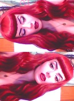 Gothabilly (Vampira Look) - hair and makeup Red Hair And Black, Cold Beauty, Pin Up Makeup, Bright Red Hair