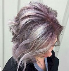 Lavender Grey Hair, Purple Grey Hair, Gorgeous Gray Hair, Violet Hair, Lavender Hair, Grey Hair Color, Hair Inspiration Color