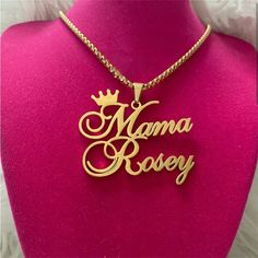 Material: Copper. Color: Gold. Process: Gold plated.  Chain Length: 14",16",18",20",22".  Recipient: Women, Mom, Wife, Girl Friend, Children.  Product Type: Personalized Jewelry.  Gift Type: Necklace.  Occasions: Valentine's Day, Mother's Day, Christmas, Birthday, etc.  Necklace Type: Necklace.  Brand: Silviax Jewelry. Personalized Metal Pendant Chain Necklace, Customized Metal Necklaces, Customized Metal Name Necklace, Personalized Metal Charm Necklaces For Party, Personalized Metal Charm Necklace For Parties, Anniversary Name Necklace With Chain, Mother's Day Pendant Necklaces With Chain, Mother's Day Party Necklaces In Metal, Metal Pendant Necklace With Name