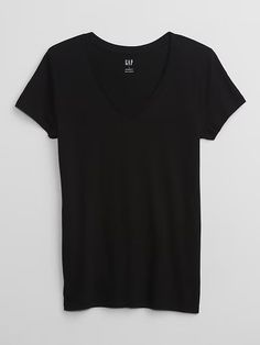 Favorite V-Neck T-Shirt | Gap Factory Fall V-neck T-shirt, Relaxed Fit V-neck Graphic Tee, Sporty Cotton V-neck T-shirt, Sporty V-neck T-shirt For Fall, Black V-neck T-shirt For Everyday, Stretch V-neck T-shirt For Fall, Casual Stretch V-neck T-shirt, Casual V-neck Stretch T-shirt, Black Stretch V-neck Top With Short Sleeves