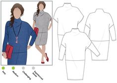 a woman's dress and jacket sewing pattern