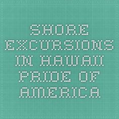 the text reads, some excursions in hawaii pride of america on a green background