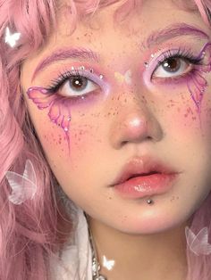 Make Up Yeux, Butterfly Makeup, Graphic Makeup, Rave Makeup