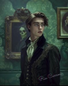 a painting of a young man in a victorian costume