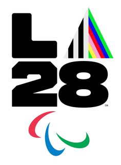 the logo for the olympic games is shown in black, white and rainbow - colored letters