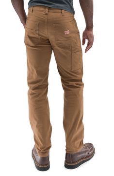 Both durable and soft, these carpenter pants made of breathable cotton sport a touch of stretch and a look that works hard across your casual wardrobe. 16" leg opening; 11" front rise Five-pocket style; tool pockets 98% cotton, 2% spandex Machine wash, tumble dry Imported Work Pants For Men, Best Work Pants, Devil Dogs, Utility Pockets, Carpenter Pants, Pants For Men, Stretch Pants, Dungarees, Work Pants