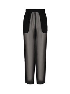 Wide Trousers In Crepe Muslin High Waist Wide Leg Trousers, Black Wide Leg Trousers, Wide Trousers, Androgynous Fashion, Silk Trousers, Pleats Please Issey Miyake, Wide Pants, Straight Leg Trousers, Semi Transparent