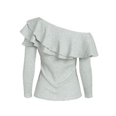 Material:Cotton,Spandex Clothing Length:Regular Style:Sexy & Club Fabric Type:Knitted Sleeve Length(cm):Full Decoration:Ruffles Pattern Type:Solid Collar:Skew Collar Sleeve Style:Regular Gender:Women Fitted Off-shoulder Sweater, Gray Stretch Long Sleeve Blouse, Gray Long Sleeve Top For Winter, Gray Long Sleeve Winter Top, Gray Stretch Sweater For Spring, Fitted Heather Grey Winter Tops, Elegant Gray Stretch Top, Spring Gray Stretch Sweater, Winter Heather Grey Fitted Tops