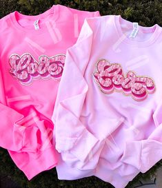 Love Valentine’s Day Sweatshirt Pink Long Sleeve Sweatshirt With Embroidered Logo, Pink Crew Neck Sweater With Embroidered Logo, Pink Custom Embroidered Tops For Fall, Pink Winter Sweatshirt With Embroidered Graphics, Pink Long Sleeve Sweater With Embroidered Logo, Winter Pink Sweatshirt With Embroidered Graphics, Pink Tops With Custom Embroidery For Fall, Pink Long Sleeve Top With Letter Embroidery, Pink Trendy Sweatshirt With Embroidered Logo