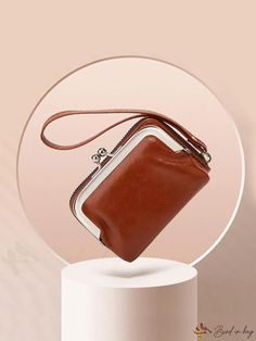 BirdinBag - Classic PU Leather Womens Wallet with Short Zipper & Multi-functional Money Bag Short Zipper, Classy Vintage, Womens Wallet, Brown Pattern, Word Wrap, Money Bag, Wallets For Women, Leather Women, Pu Leather