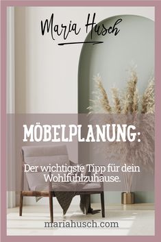 a chair sitting in front of a mirror with the words modelplanung on it