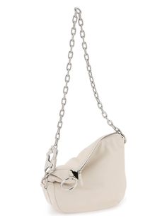 Picture the perfect blend of luxury, sophistication, and practicality, all wrapped up in one exquisite accessory. Our shoulder bag, crafted from creamy white lambskin with a subtle, refined grain, will make you feel like modern royalty. It's the ultimate companion for those who appreciate great style without compromising on convenience. Crafted from creamy white lambskin with a smooth grain for a luxurious feel Adorned with a ring embellishment and tonal stitching for a sophisticated touch Decke Metal Horse, Burberry Women, Brushed Metal, Leather Chain, Chain Bags, Nappa Leather, Leather Mini, Lambskin Leather, Soft Texture