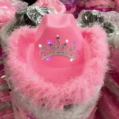 Fun Gift For Any Party, Girls Night Out, Or Bachelorette Party. This Cowboy Hat With Tiara Is A Great Choice. Brand New Size: The Princess Tiara Is Ideal For All Adults . One Size Fits Most Adults Up To 22 Inches In Size. The Circumference (Inside) Of The Cowgirl Hat Is Approx. 22 Inches. To Ensure The Proper Fit Measure Your Head With A Soft Tape. This Hat Fits Traditional Hat Sizes Of 6 7/8, 7, And 7 1/8. Shipping: We Will Ship The Hat With 1 Business Day Cow Girl Hats, Pink Cowgirl Hats, Cowgirl Dress Up, Halloween Costume Hats, Cowgirl Dress, Neck Drawing, Girl Hats, Pink Cowboy Hat, Cowboy Costume