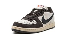 The Nike Terminator Low “Velvet Brown” is a colorway of the low-top edition of the retro basketball shoe with an autumn-ready look.  The Nike Terminator debuted in 1985 before it was brought back by Nike in 2022, and offered as a low-top in 2023.  Here, the “Velvet Brown” colorway features a Sail leather construction with Velvet Brown suede croc textured overlays.  A brown leather Swoosh is seen on either side of the shoe and oversized “NIKE” branding is located on the heel.  A cream-colored rubber midsole plays into the Terminator’s throwback vibe.  Release date: July 14, 2023 Vintage Brown Low-top Sneakers, Nike Terminator Low, Brown Low-top Skate Shoes With Contrast Sole, Brown Low-top Urban Skate Shoes, Brown Low-top Skate Shoes With Vulcanized Sole, Retro Basketball Shoes, Nike Brand, Terminator, Brown Shoe