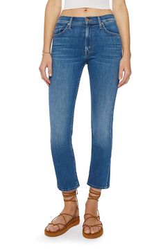 MOTHER The Rider Mid Rise Ankle Straight Leg Jeans | Nordstrom Stretch Straight Cropped Jeans For Spring, Spring Straight Cropped Jeans With Stretch, Stretch Straight Leg Cropped Jeans For Everyday, Mid-rise Straight Fit Jeans, Stretch Mid-rise Cropped Jeans With Five Pockets, Stretch Straight Leg Cropped Jeans For Work, Stretch Straight Leg Cropped Jeans, Stretch Cropped Jeans, Everyday Mid-rise Cropped Jeans With Straight Fit